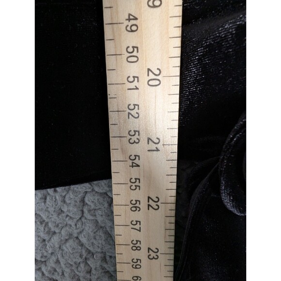 J JILL Crushed Velvet Elastic Collar And Cuffs Shirt XS Chic Black Front Tie - Picture 10 of 11